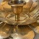 Lotus brass candlestick pair