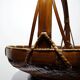 Grand panier à offrandes en bambou asiatique vintage 1920–1950
