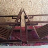 Pair of modernist Rio rosewood rack-and-pinion armchairs