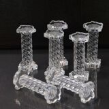 Lot of 5+2 Mid Century Twisted Knife Rests Cristallerie de Sevres Crystal Depose