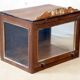 Art deco showcase in burmese teak