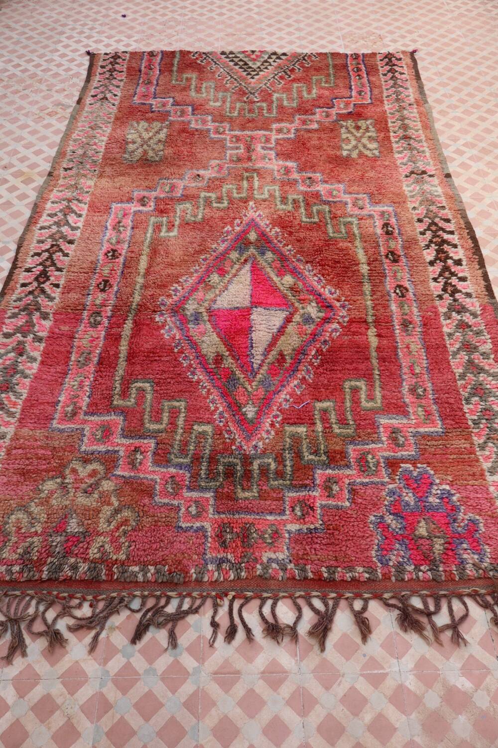 Vintage pink Berber rug