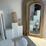 Rattan foot mirror with braces H:2m