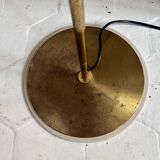 Vintage floor lamp, solid brass and cream lacquered metal, Italy 1970s