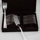 Christofle America 12 dessert forks, 17 cm, silver-plated, excellent condition.