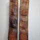 Pair of game bags in saddle leather and brass, old, 3 hooks, 57 cm