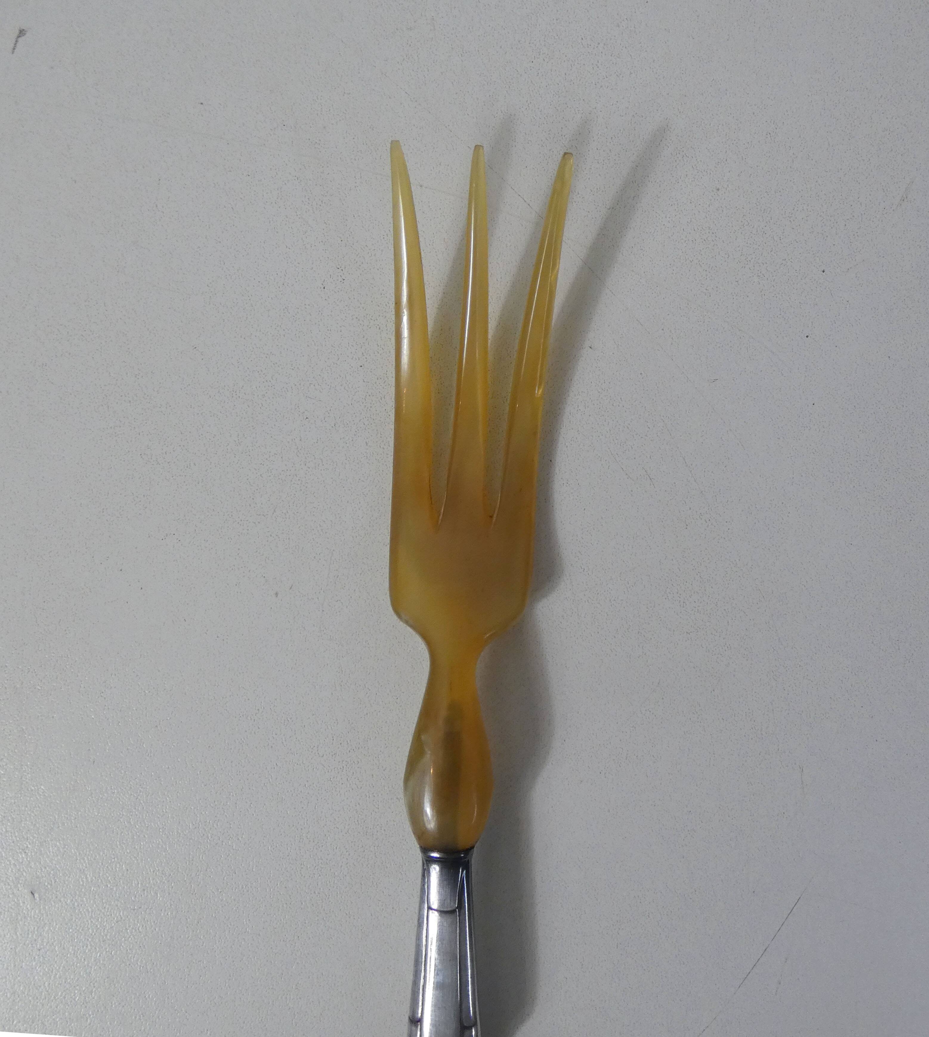 Silver metal salad cutlery 1st title + box