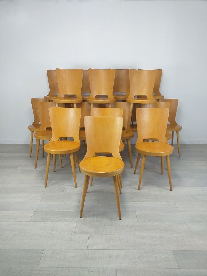 Chaises bistrot brasserie Baumann modèle Dove vintage années 50