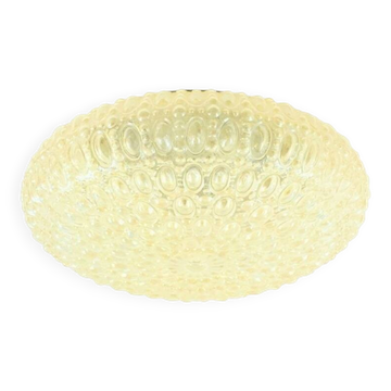 Lustre en verre bulle ambre extra large - H. Tynell pour Limburg, années 1960