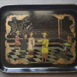 Asian lacquered wood top - late 19th / early 20th century