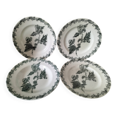 4 assiettes terre de fer A. Lebacqz & M. Bouchart modèle Richelieu