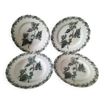 4 assiettes terre de fer A. Lebacqz & M. Bouchart modèle Richelieu