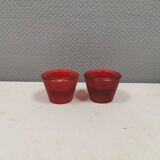 Reversible glass candlesticks with a conical shape for tealights or candles