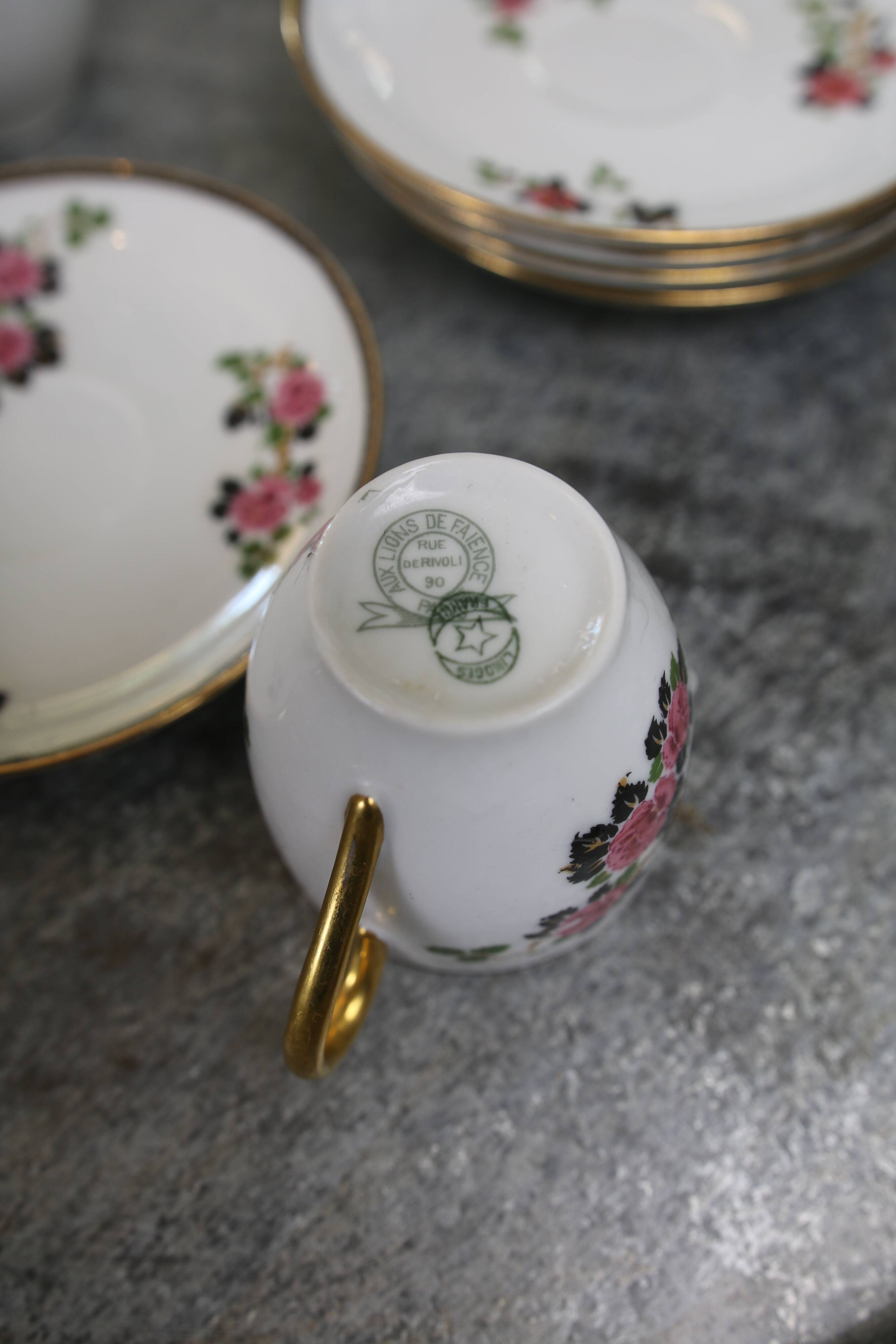 Limoges porcelain coffee service F.Legrand (13 pieces), early 20th century