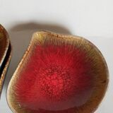 Four bowls free-form cups with French metal enamel