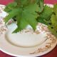 Set of 4 plates of old flat earth iron decor of vine leaf