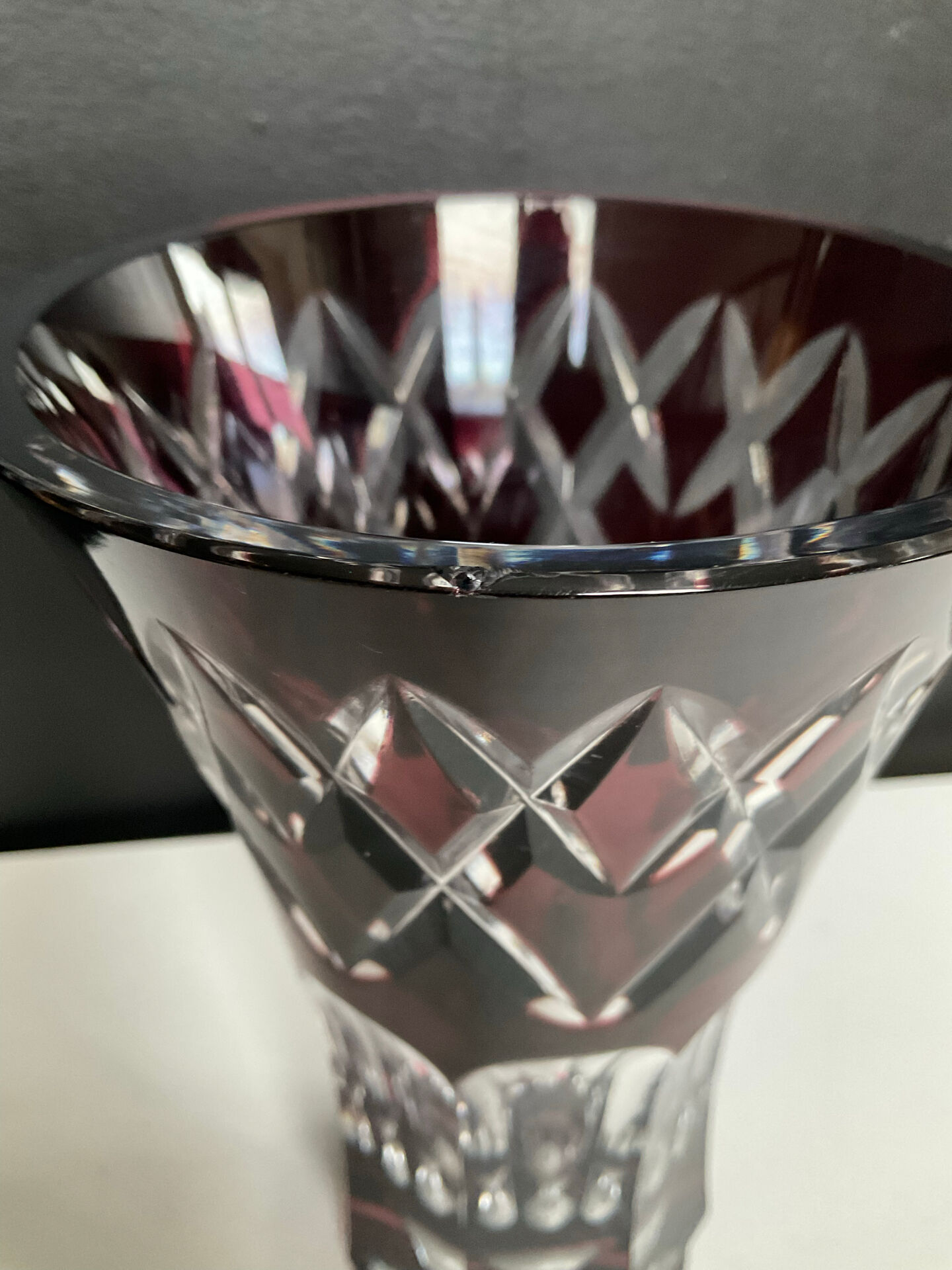 Vintage crystal vase from Val St Lambert