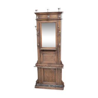 Coat rack wall mirror