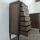 Louis XVI style chest of drawers in mahogany and Carrara marble