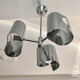 Chandelier in chromed metal and vintage stainless steel