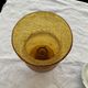 Photophore in bubble glass and hand-blown golden yellow signed vintage biot
