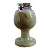 Vintage green onyx table lighter – 1970s style