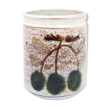 Ceramic pot and cherries by Michel Barbier, Vallauris