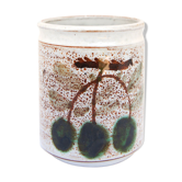 Ceramic pot and cherries by Michel Barbier, Vallauris