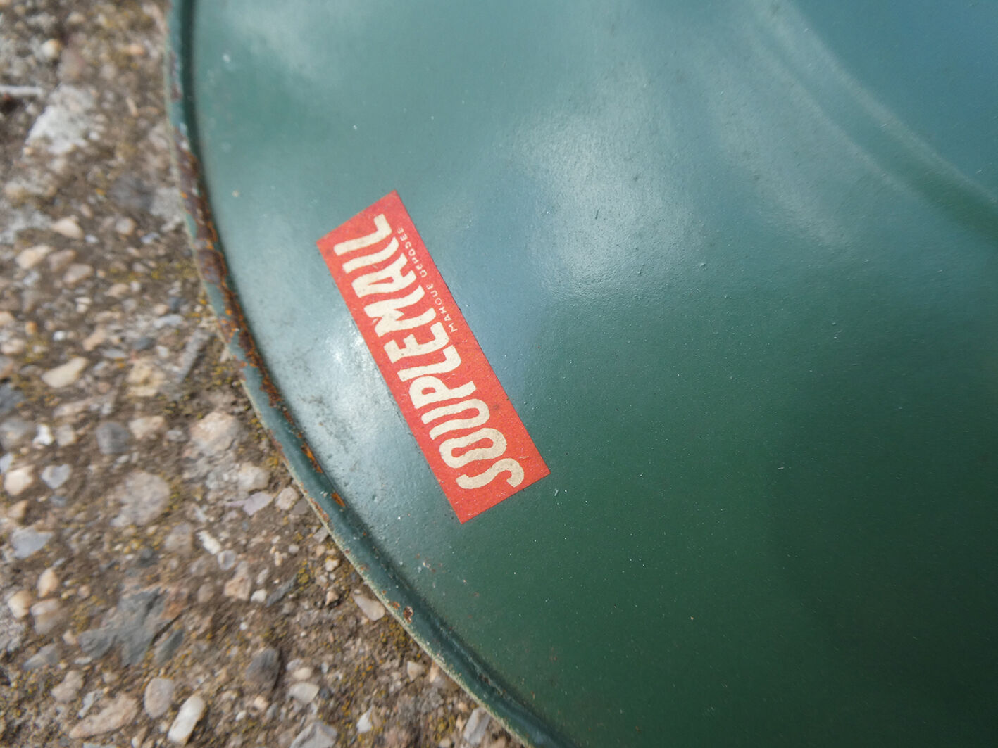 Lot of 5 green bistro lampshade in enamelled sheet metal - Souplemail