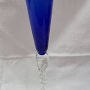 6 Murano colored champagne flutes