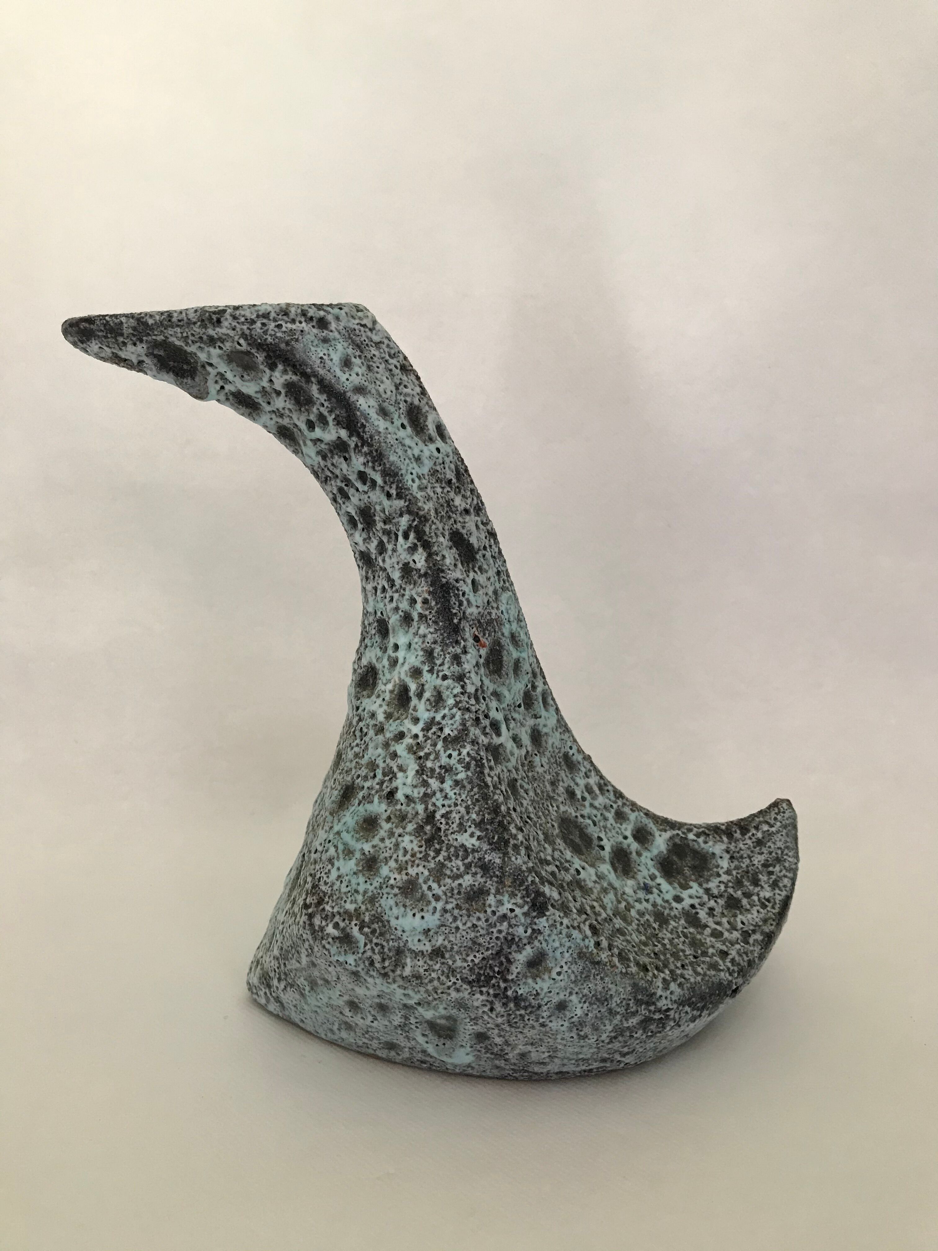 Zoomorphic duck or goose vase signed "Bruno Sarlat"