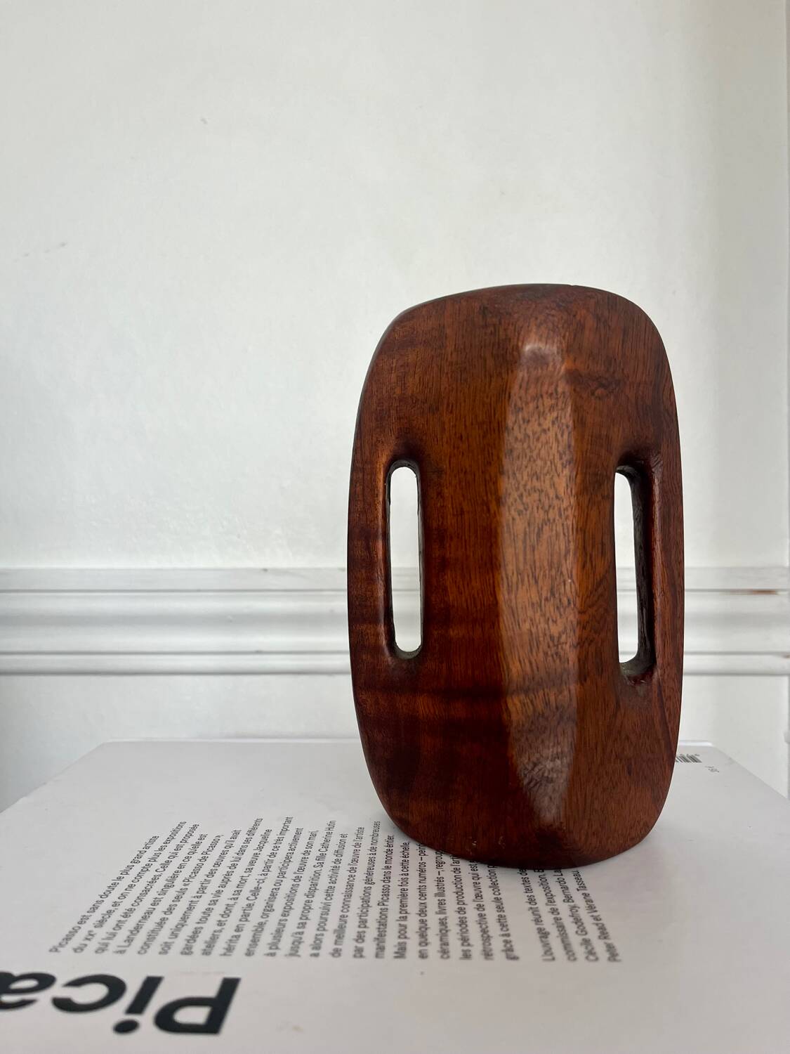 Brutalist wooden vase from the 80s