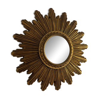 Vintage 1960s sun mirror witch's eye gold thin - 25 cm