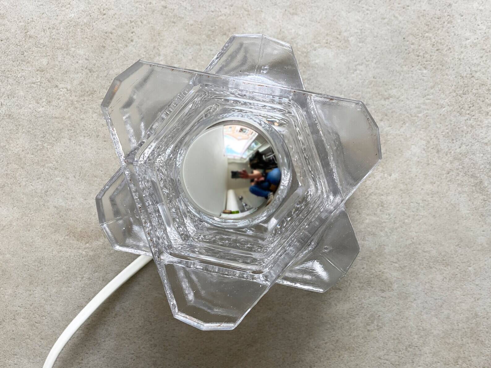 Lampe de table Glass Peill & Putzler, lampe en verre glacé allemand