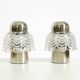 Two large, rare 1960s metal and glass table lamps by VEB Narva Leuchtenbau