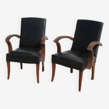 Pair of bridge armchairs from the 1940s, very chic