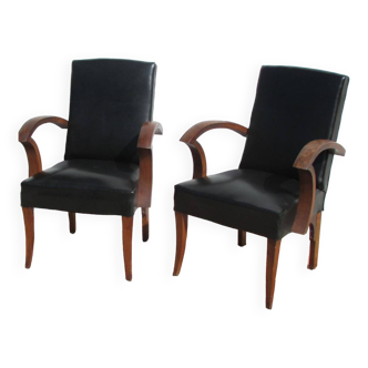 Pair of bridge armchairs from the 1940s, very chic