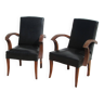 Pair of bridge armchairs from the 1940s, very chic