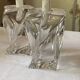 Pair of vintage Saint Louis crystal candlesticks from the 70s