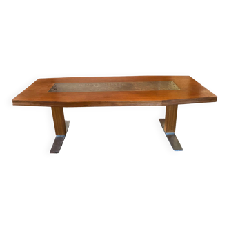 Scandinavian living room table 1970 in exotic wood