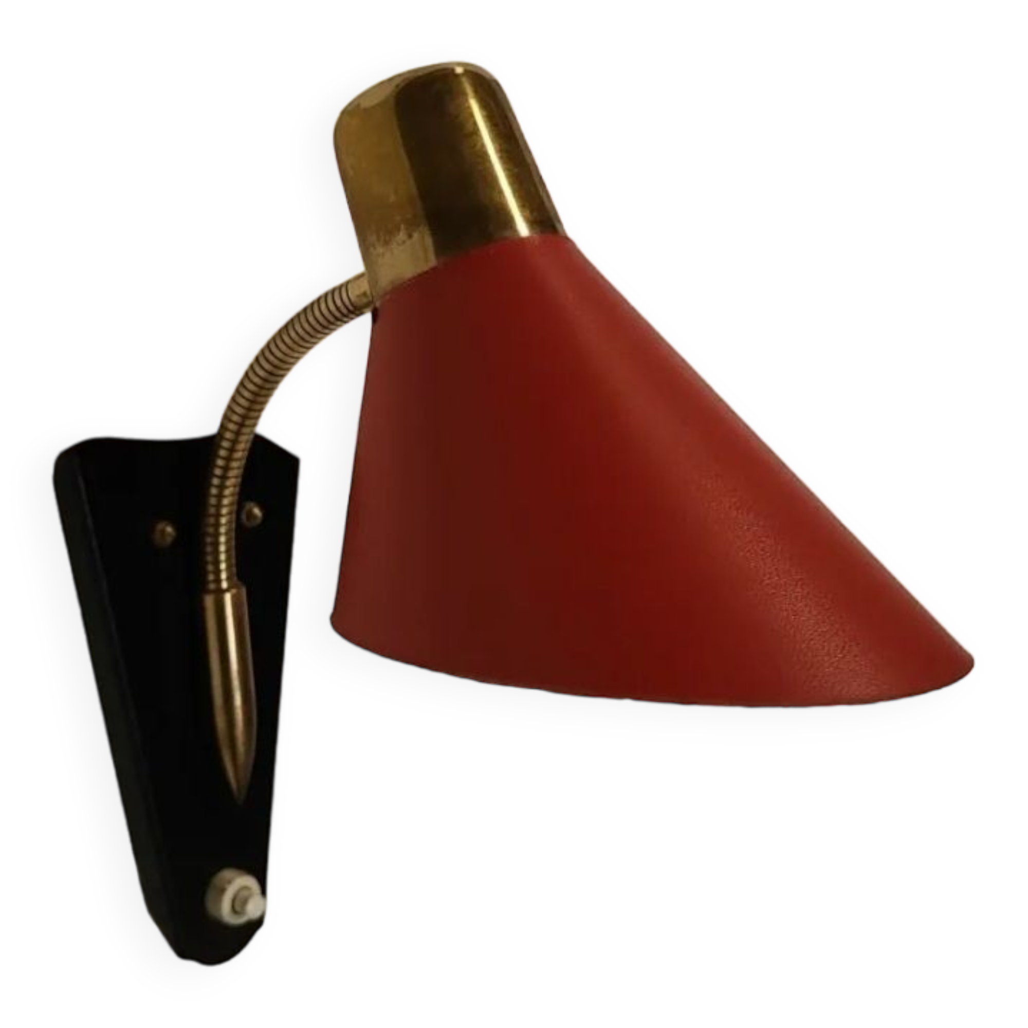 Vintage wall lamp in brass and metal 1950s