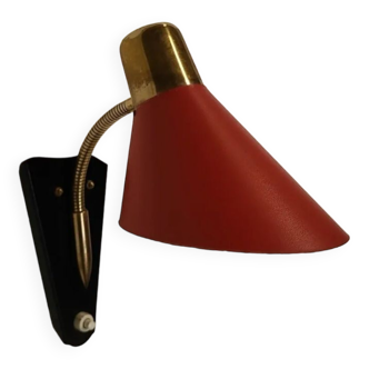 Vintage wall lamp in brass and metal 1950s