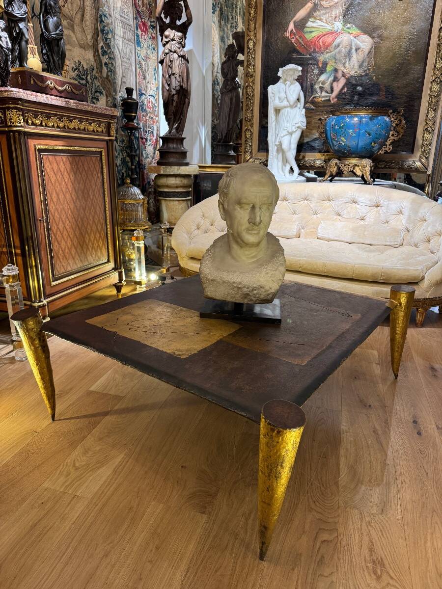 Brutalist coffee table by Jean Jacques Argueyrolles from the 1970s.