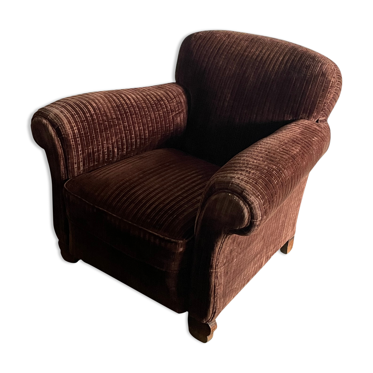 Velvet club armchair