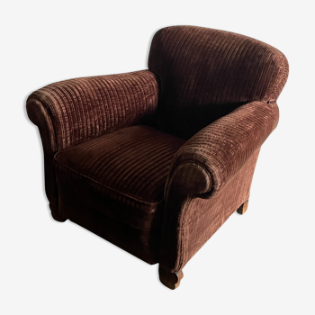 Velvet club armchair