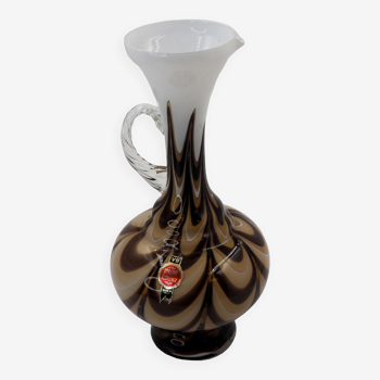 Vase design en verre marbré et blanc « Opaline Florence » par Vetreria Barbieri