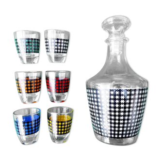 Carafe et 6 liquor glasses