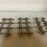 Large silver-plated bamboo trivet