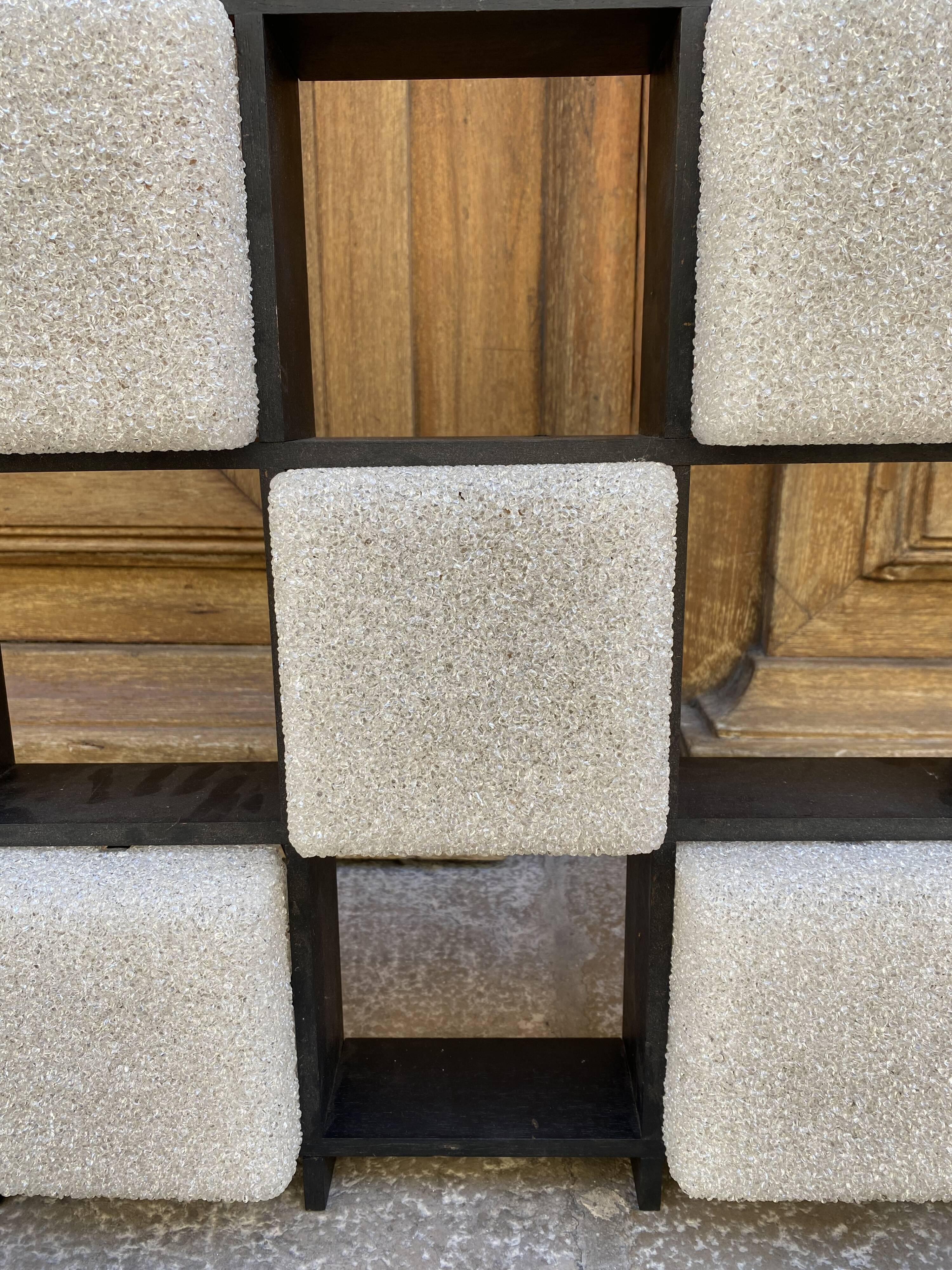 Scandinavian Wall/Ceiling Lamp Blackened Wood And Perpex 1960