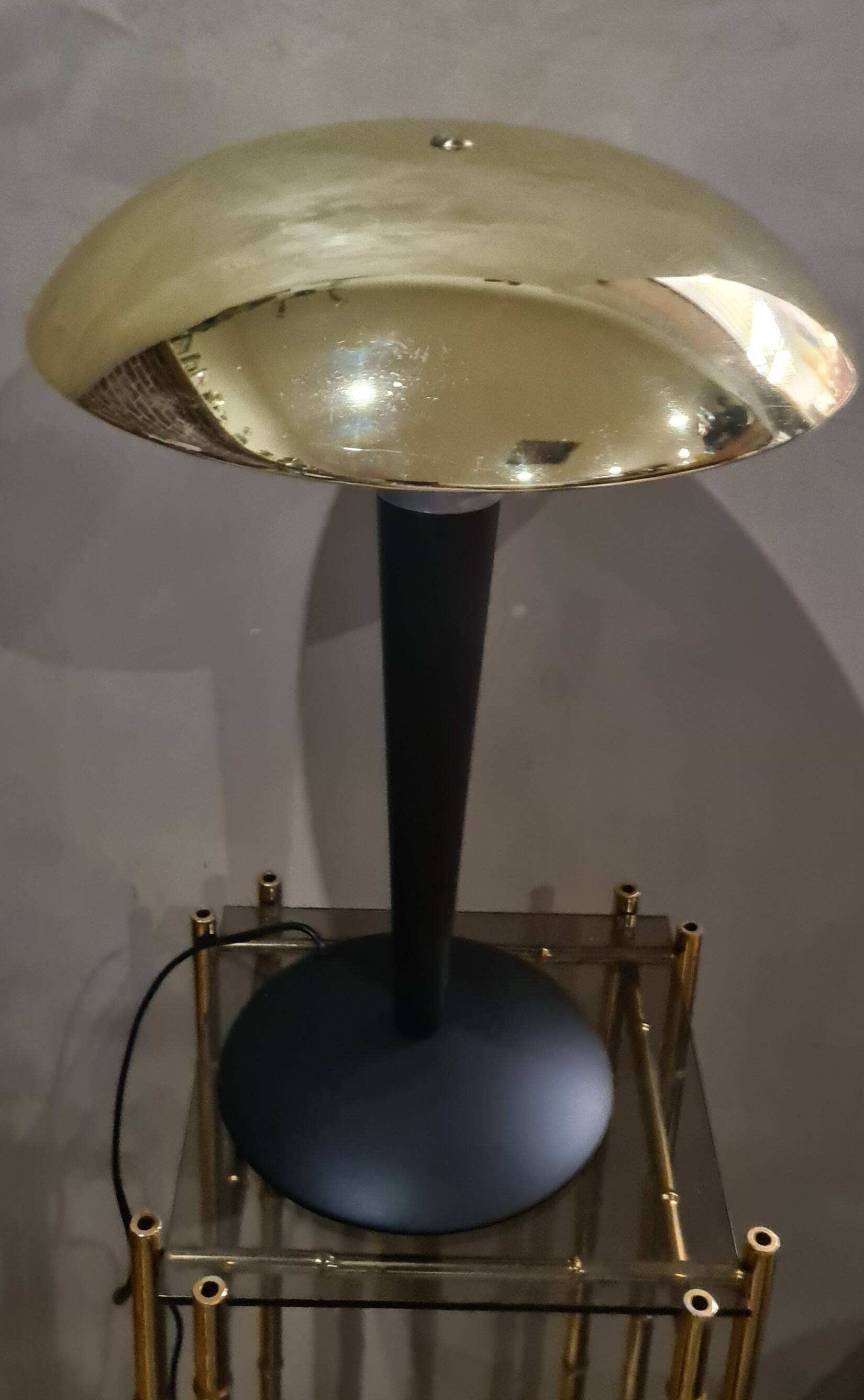 Chrome gold mushroom lamp (known as liner) 1975 to 85., h41 x l31 good condition